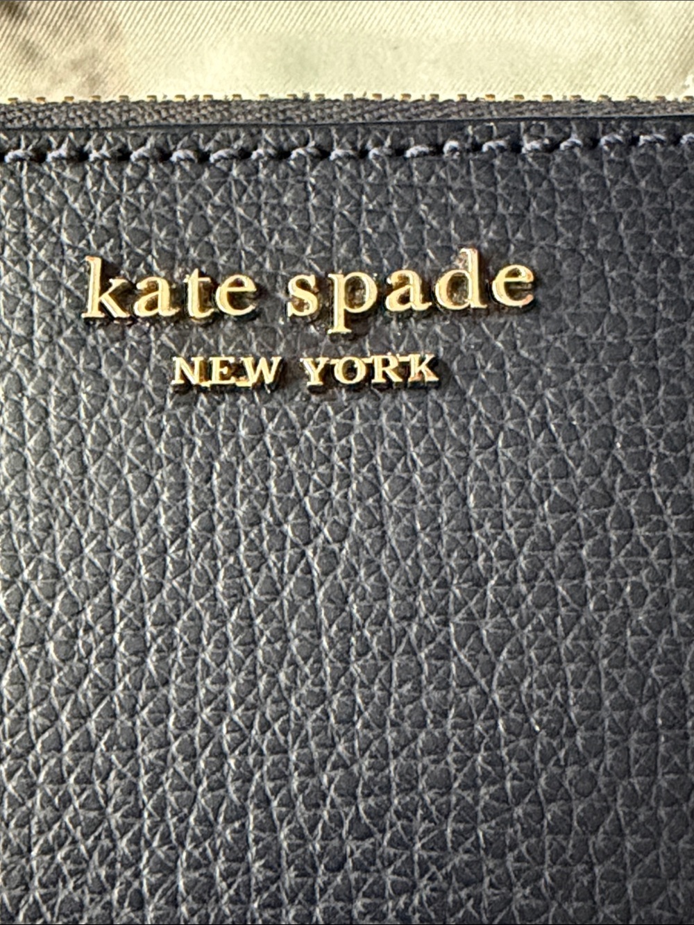 kate spade navy leather zip wallet / card holder - Picture 8 of 8